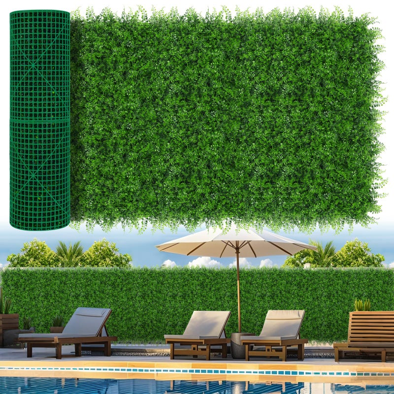 Grooy 40"x120"(33.33 SQFT) Artificial Hedge Grass Wall Roll Panels, Boxwood Panels, Greenery Wall Backdrop, UV Protected Privacy Fence Screen for Outdoor Indoor Wedding DÃ©cor - Image 1