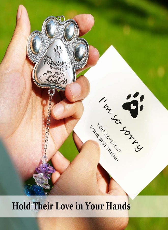 Dog Memorial Gifts for Loss of Dog - Pet Loss Sympathy Gift Keepsake Gifts for Dogs Passing Away - Pet Remembrance Gift Dog Cat Exquisite Paw Print Suncatcher 【Sturdy & No Scratches】 - Image 2