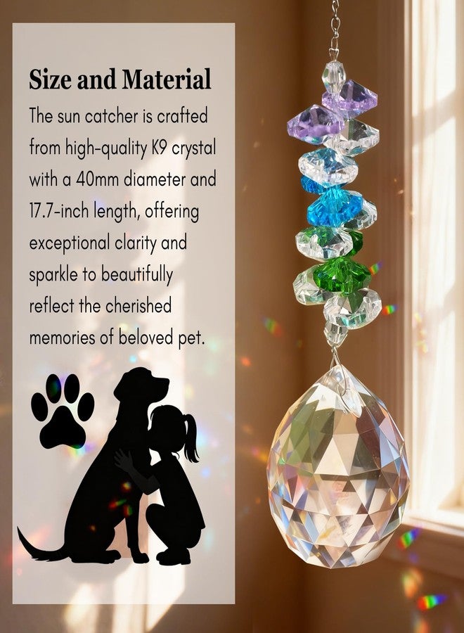 Dog Memorial Gifts for Loss of Dog - Pet Loss Sympathy Gift Keepsake Gifts for Dogs Passing Away - Pet Remembrance Gift Dog Cat Exquisite Paw Print Suncatcher 【Sturdy & No Scratches】 - Image 3