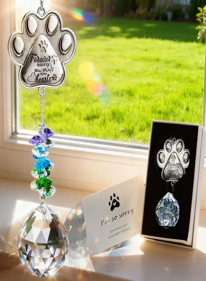 Dog Memorial Gifts for Loss of Dog - Pet Loss Sympathy Gift Keepsake Gifts for Dogs Passing Away - Pet Remembrance Gift Dog Cat Exquisite Paw Print Suncatcher 【Sturdy & No Scratches】 - Image 1