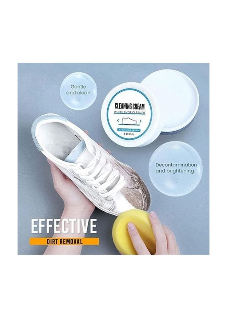 Dubkart - White Shoe Cleaning Cream, Shoes Whitening Cleansing Cream, De-Yellowing and Whitening Cream Shoe, Cream for Shoes Cleaning Sponge - Image 1