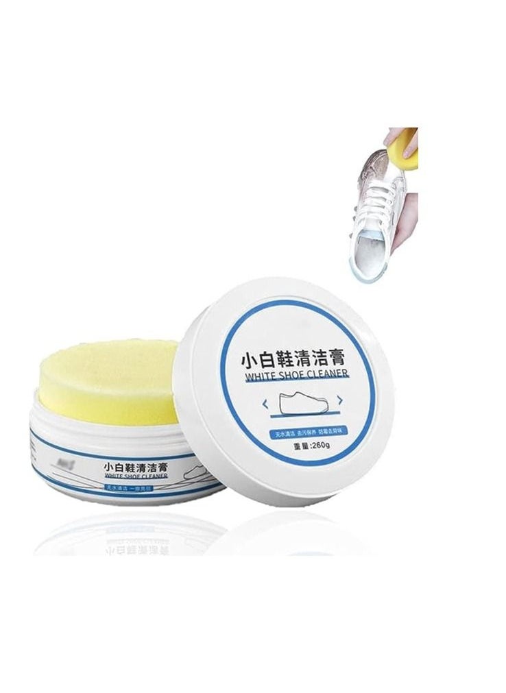 Dubkart - White Shoe Cleaning Cream, Shoes Whitening Cleansing Cream, De-Yellowing and Whitening Cream Shoe, Cream for Shoes Cleaning Sponge - Image 1