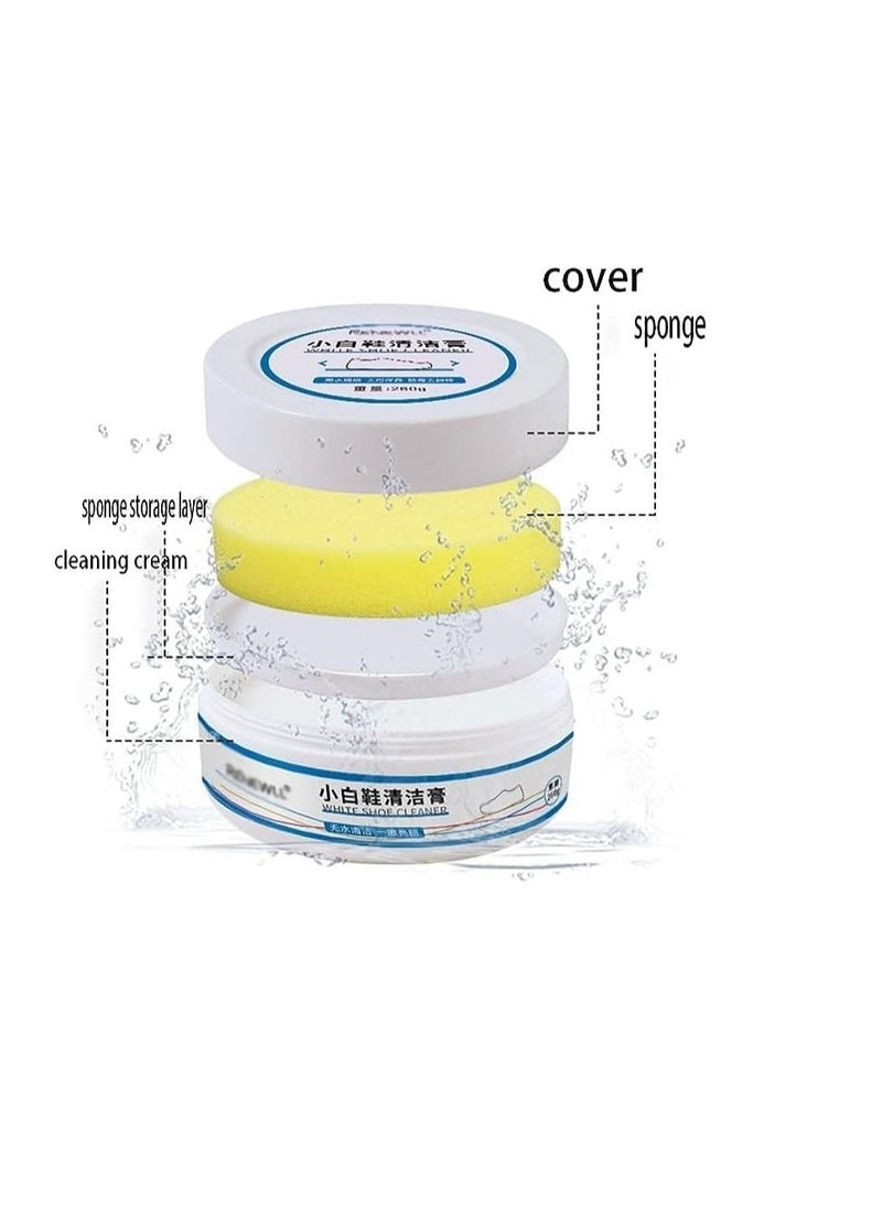 Dubkart - White Shoe Cleaning Cream, Shoes Whitening Cleansing Cream, De-Yellowing and Whitening Cream Shoe, Cream for Shoes Cleaning Sponge - Image 1