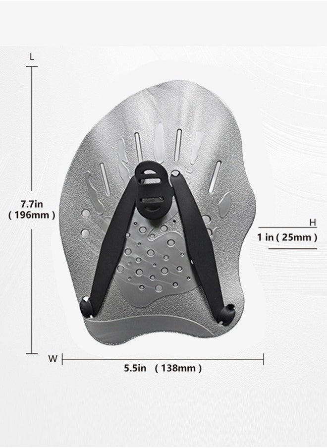 GMORO 1 Pair Swimming Paddles for Hands,Swimming Training Hand Paddles with Adjustable Straps,Swim Paddles for Adult Children Unisex Professional Swimming Accessories  - Image 2