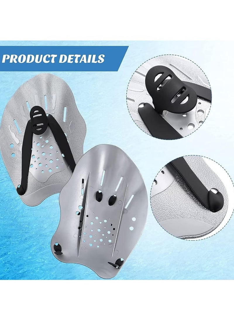 GMORO 1 Pair Swimming Paddles for Hands,Swimming Training Hand Paddles with Adjustable Straps,Swim Paddles for Adult Children Unisex Professional Swimming Accessories  - Image 4