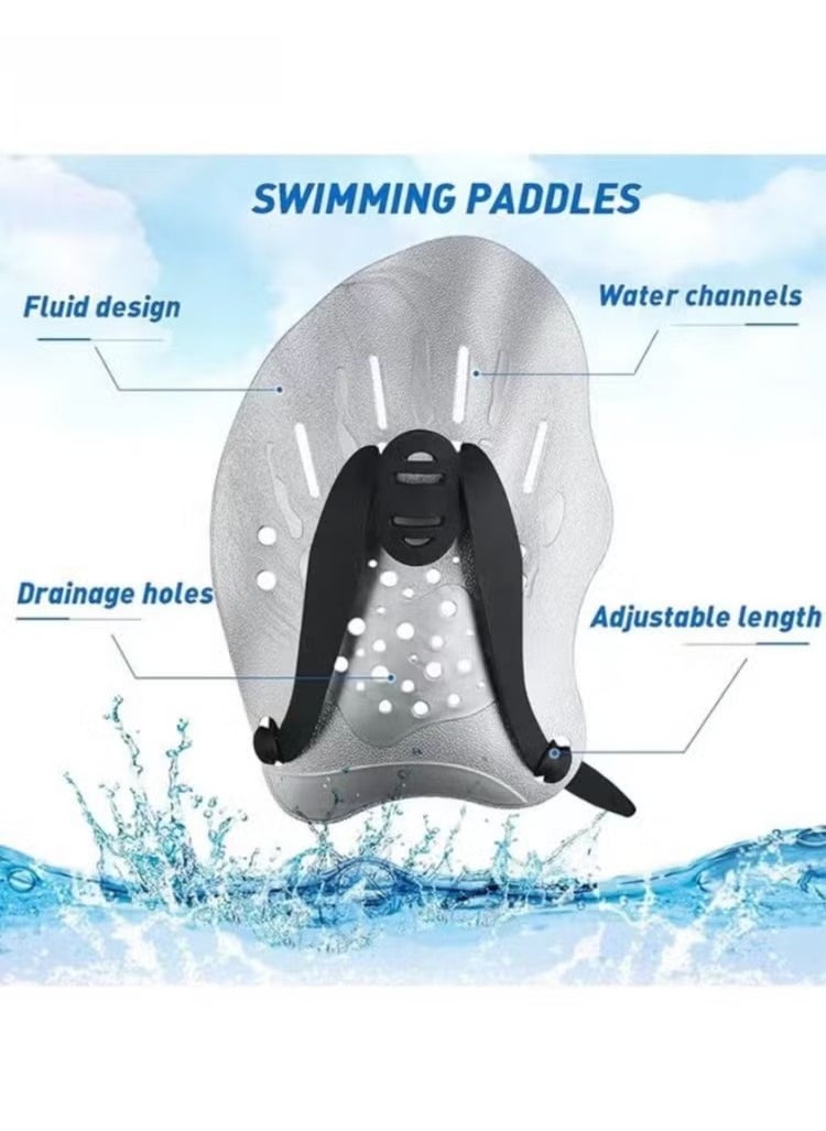 GMORO 1 Pair Swimming Paddles for Hands,Swimming Training Hand Paddles with Adjustable Straps,Swim Paddles for Adult Children Unisex Professional Swimming Accessories  - Image 5