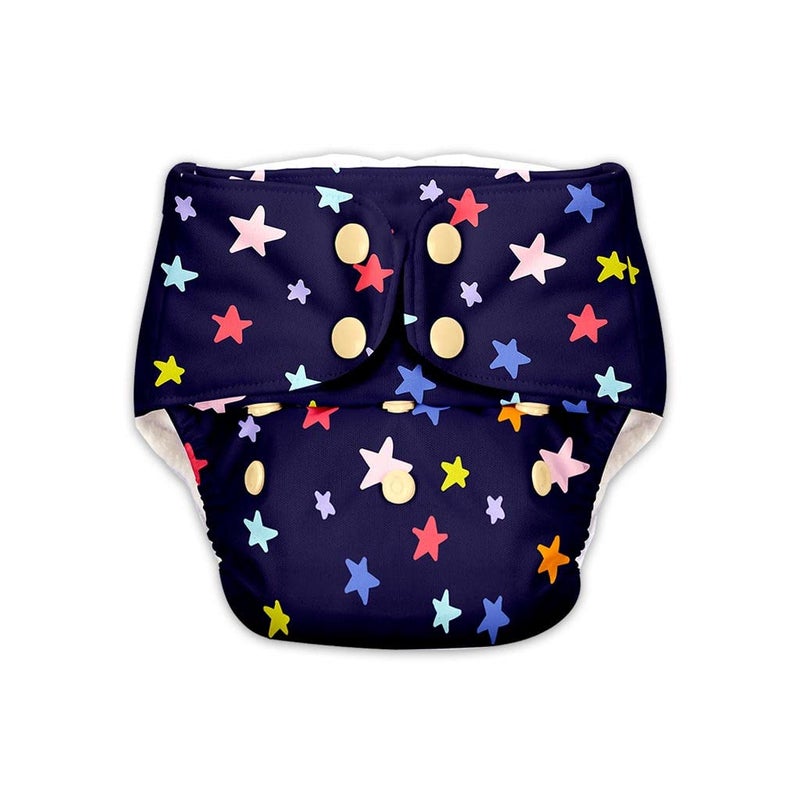 SuperBottoms BASIC Reusable Cloth Diaper for babies 0-3 Years | Freesize Adjustable,Reusable Cloth Diaper for babies | Outer Shell only | (WITHOUT dry feel pad /soaker / insert) (Blue Star) - Image 1