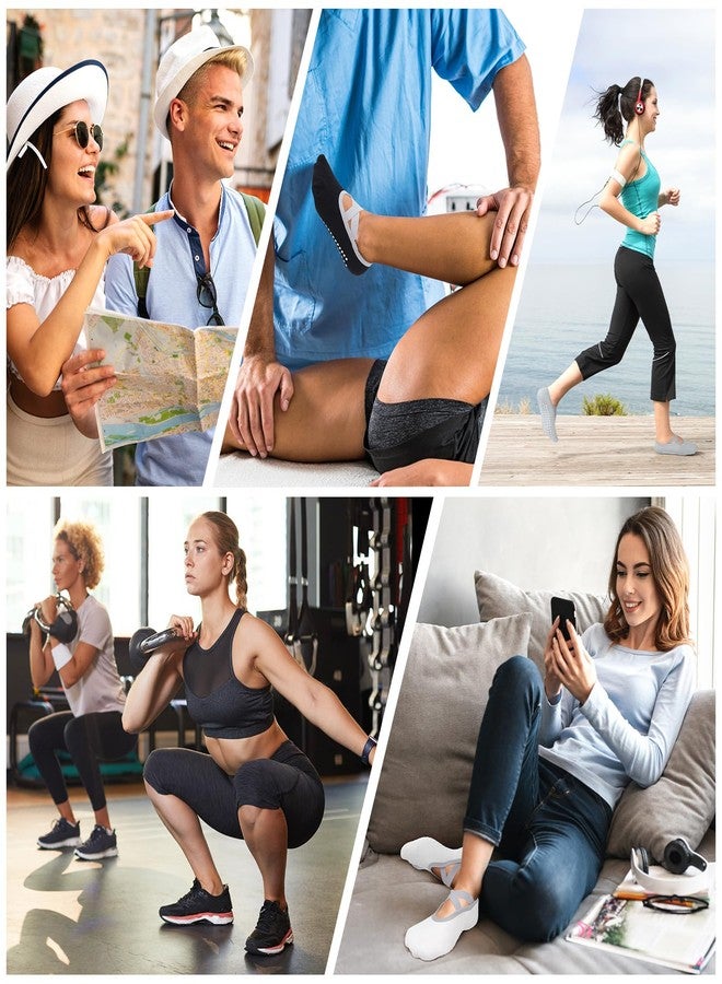 Queenshin Women's Yoga Socks with Non-Slip Grips & Straps Best for Pilates Ballet Dance Hospital Anti-Skid Socks 3 Pairs - Image 5