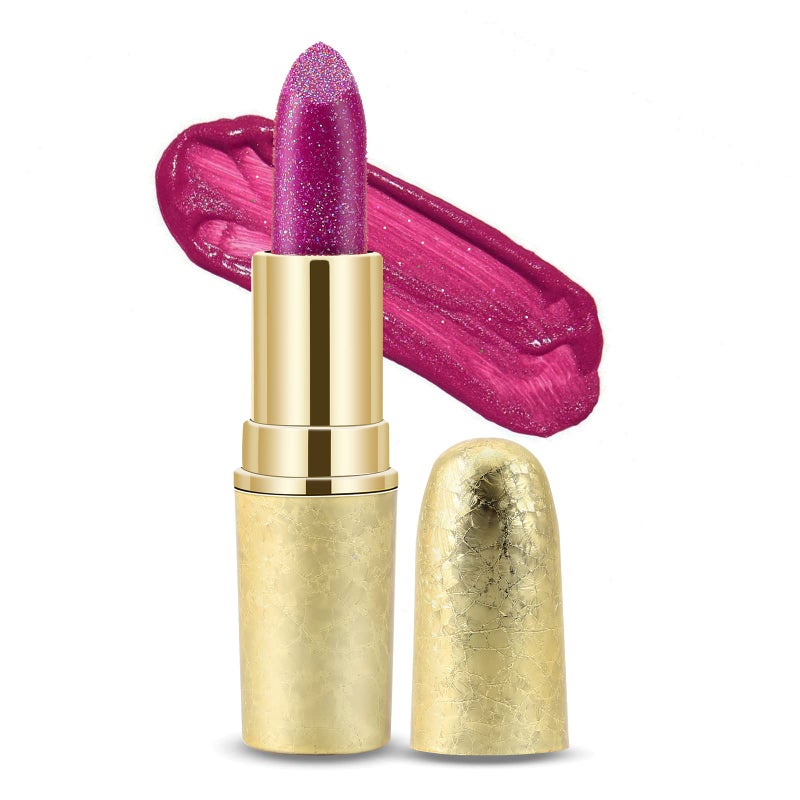 Boobeen Glitter Lipstick Hydrating Lip Balm Sparkling Shine Lip Color Nonstick Highly Pigmented Formula Gives Metallic Finish Lip Makeup for Women and Girls - Image 1