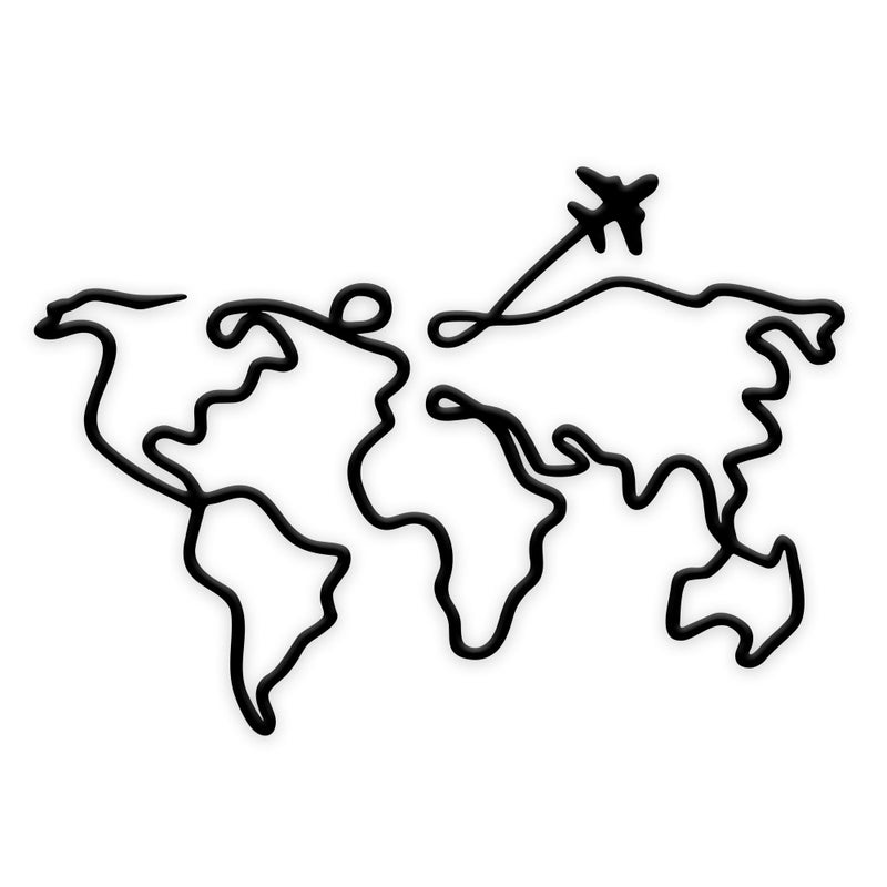 Xedatric World Map Wall Decor Minimalist Metal Art for Travel Lovers Perfect Travel Wall Art and Home Dcor Accent - Image 2