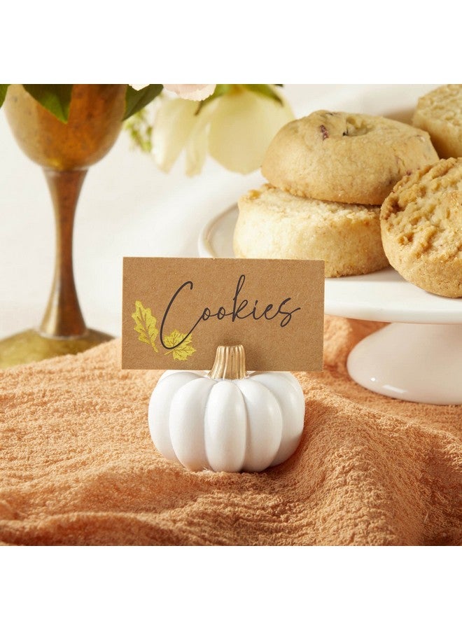 Kate Aspen Fall Decor Mini White Pumpkin Place Card Holder (Set of 6), Perfect for Thanksgiving Table Decor, Fall Themed Weddings, Bridal Brunches - Image 1