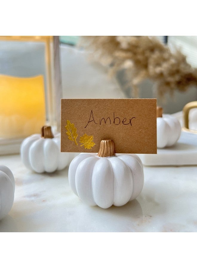 Kate Aspen Fall Decor Mini White Pumpkin Place Card Holder (Set of 6), Perfect for Thanksgiving Table Decor, Fall Themed Weddings, Bridal Brunches - Image 2