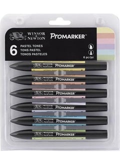 Winsor Newton Promarker Pen Set 6 Color Pastel Tones Set Pastel Tones  - Image 1