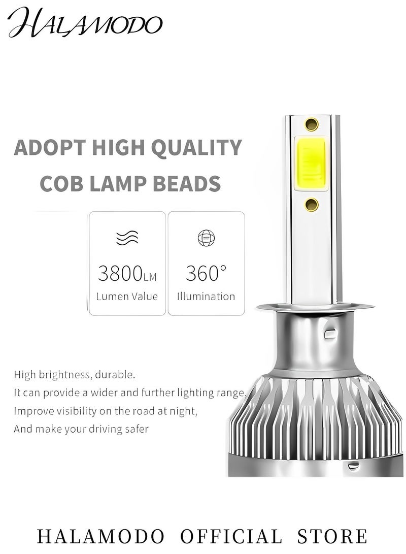 HALAMODO 1PCS H1 Car LED Light Super Bright Auto Headlight Bulb Waterproof Car Fog Light Auto Auxiliary Lighting Accessories Compatible with Most Car Models - Image 3