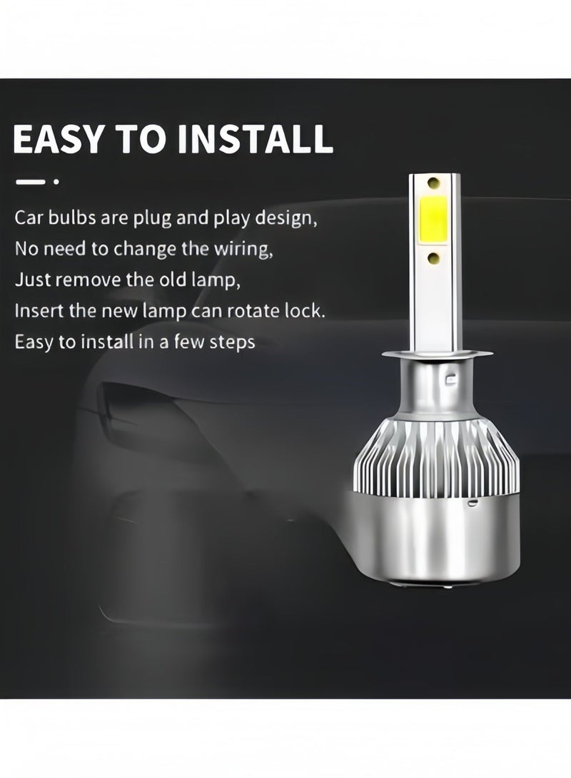 1PCS H1 Car LED Light Super Bright Auto Headlight Bulb Waterproof Car Fog Light Auto Auxiliary Lighting Accessories Compatible with Most Car Models - Image 3
