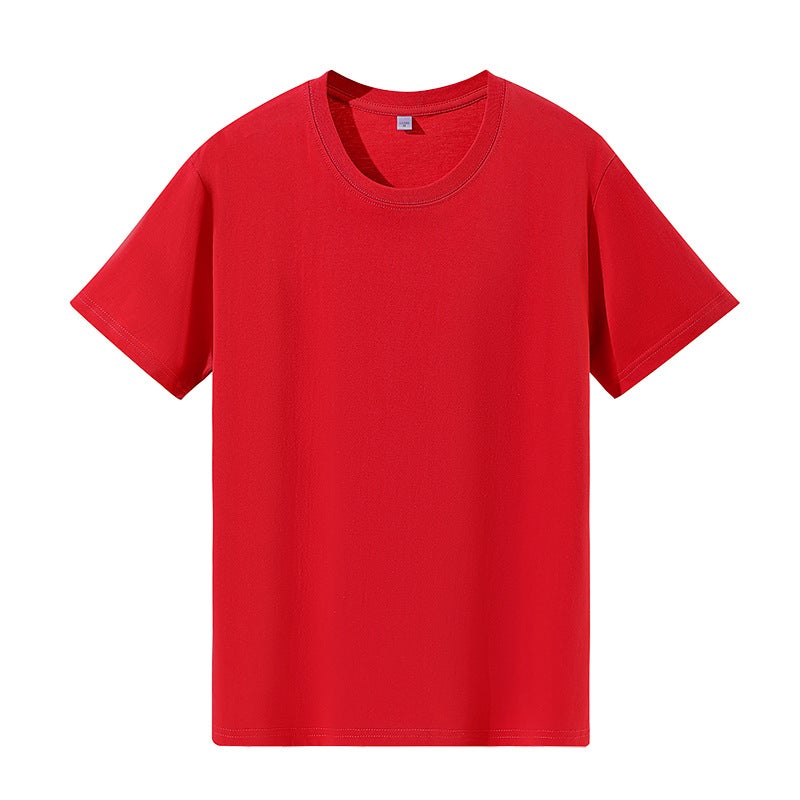 Summer New Style 100 Cotton Round Neck Short-Sleeved T-Shirt for Men and Women, Work Clothes, Team Class Uniforms, Printed Logo Tops Red