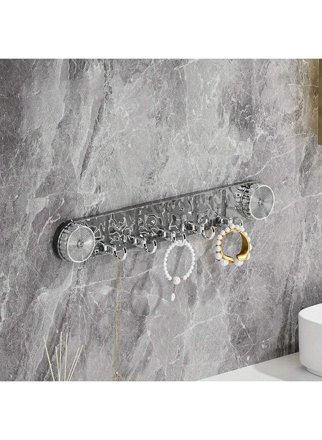 Gray Rotating Suction Cup Hook Rack Strong Hold Waterproof Space Saving No Drill - Image 1