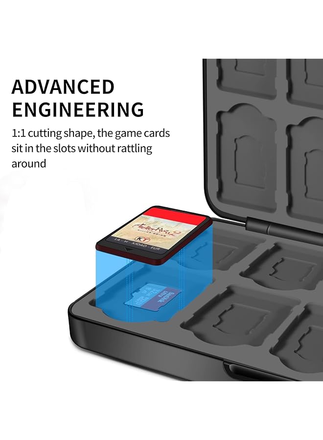 X spring Game Card Case For Nintendo Switch Storage For 24 Games And 24 Micro Sd Cartridges Portable Holder With Magnetic Closure For Switch And Oled  - Image 3