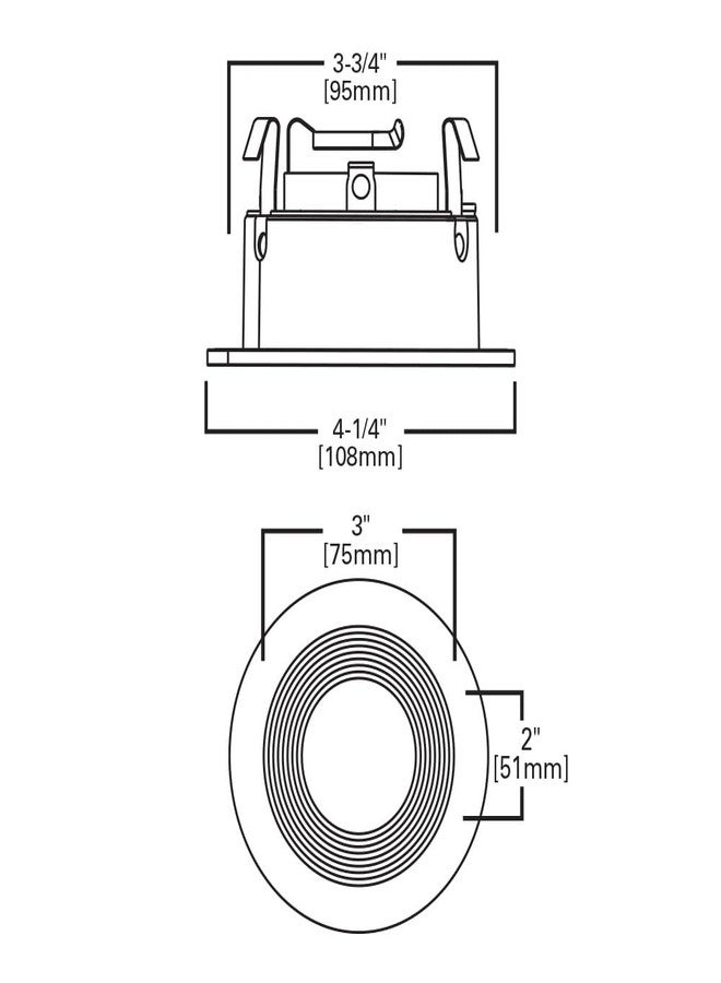 HALO Recessed 3003WHWB 3-Inch 35-Degree Adjustable Trim with Baffle, White Trim, Black Coilex Baffle - Image 2