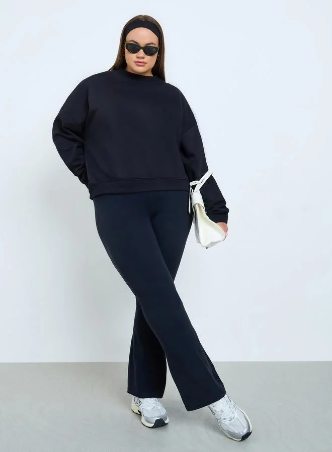 Styli Plus Size Regular Fit Cotton Blend Sweatshirt