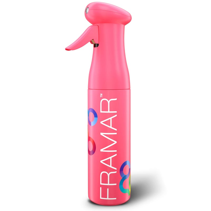 FRAMAR Premium Hair Mister Spray Bottle â€“ Continuous Spray Bottle For Hair, Water Sprayer, Continuous Mister for Salon Supplies â€“ Ultra Fine Mist â€“ Pink 250 ml - Image 1
