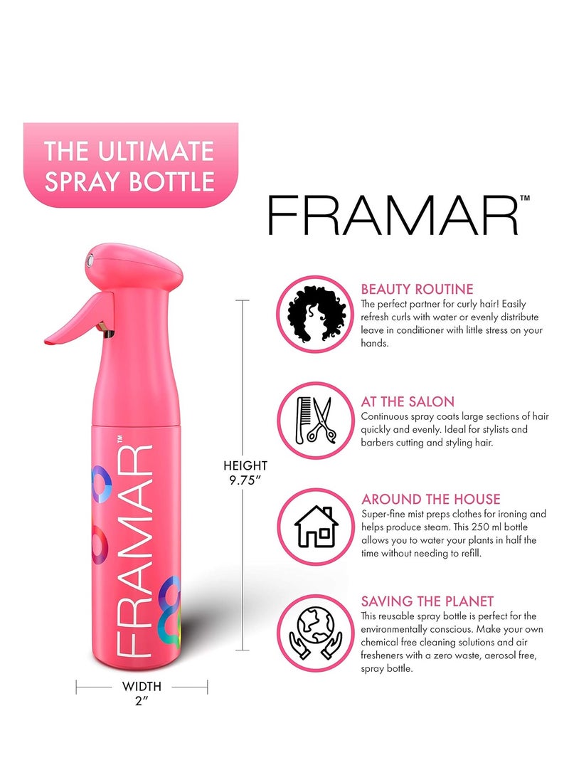 framar FRAMAR Pink Premium Hair Spray Bottle Continuous Mist, Water Spray Bottle For Face & Hair, Atomizer & Plant Mister Spray Bottle  - Image 3