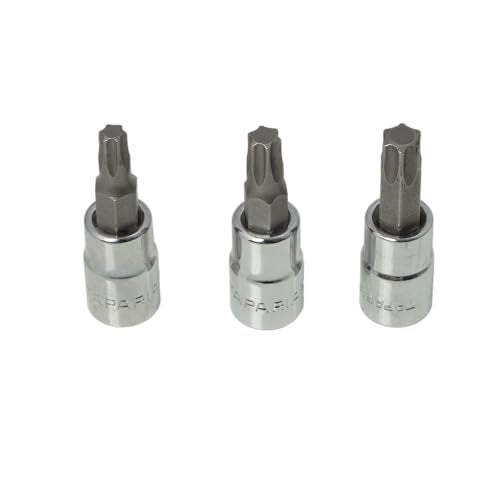 Taparia 1/4" Square Drive Torx Socket Bit Set (AT 25,30,40)-Precision Star Bits CNC Machined-Compatible Ratchets, Wrenches, Power Tools-S2 Steel Tips-Automotive Repair Tools for Garages, DIY - Image 1