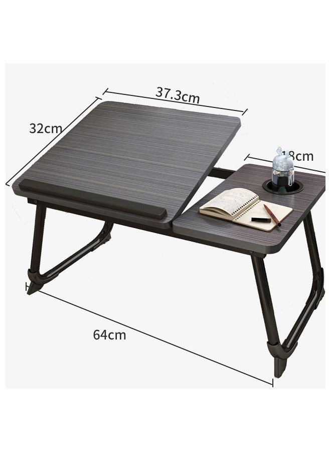 Generic Laptop bed tray table 5-speed adjustable Upgraded version with USB Foldable laptop bed table with cup holder Suitable for bed couch sofa and flooring-（Dark Brown）  - Image 3