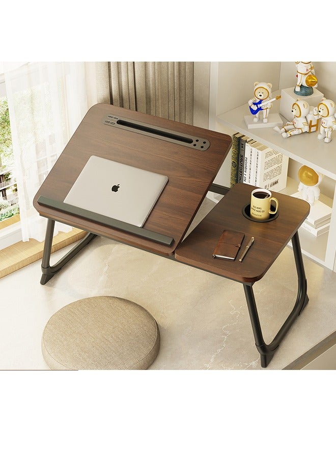 Generic Laptop bed tray table 5-speed adjustable Upgraded version with USB Foldable laptop bed table with cup holder Suitable for bed couch sofa and flooring-（Dark Brown）  - Image 5