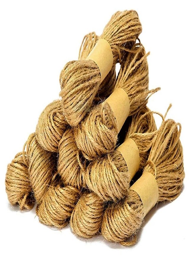 Prescent Natural 3pc Jute Twine String, 2mm Diameter, Rustic Craft Cord, 10 Meters per Roll for Decoration, Art and Craft, DIY, Scrapbooking, Gift Wrapping & More (Pack of 3) - Image 1