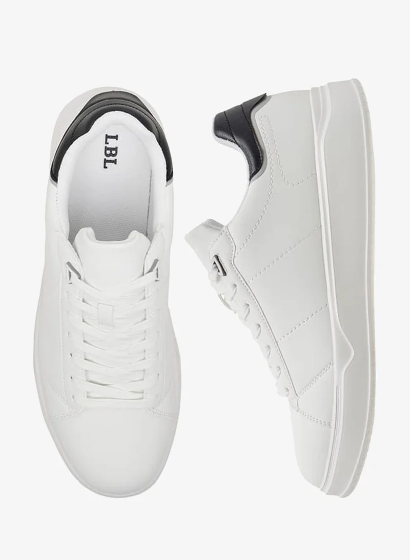 Men's Solid Ankle Sneakers With Lace-Up Closure