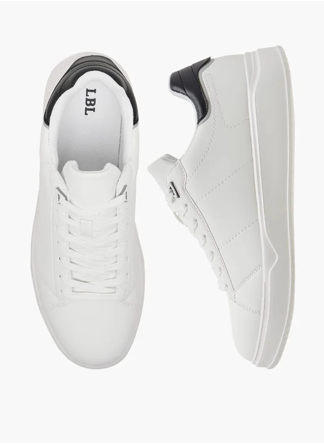 ال بي ال من شو اكسبرس Men's Solid Ankle Sneakers With Lace-Up Closure