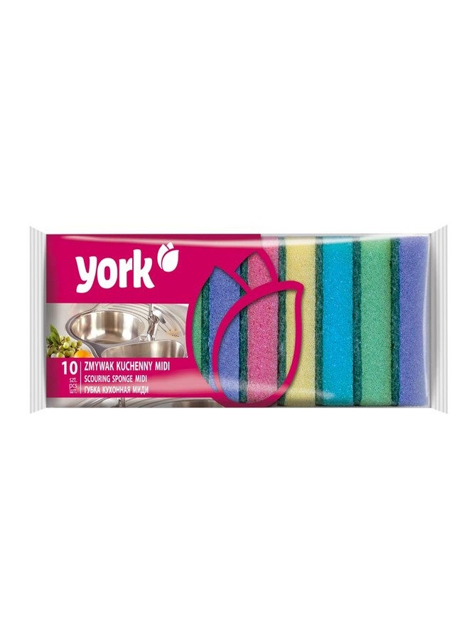 YORK Double-Sided Non-Abrasive Sponge 2-in-1 PAD for Kitchen, Sink & Bathroom Cleaning Scrubber - Size 9 * 6 * 2.9 CM, 10 Pieces, Pack of 2, Effective & Gentle Cleaning, Durable & High-Performance - Image 5