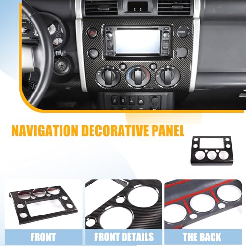 LLKUANG ABS Car Console GPS Navigation Trim Panel Cover for Toyota FJ Cruiser 2007-2021 Center Console Knob Button Control Frame Cover (ABS Carbon Fiber) - Image 5