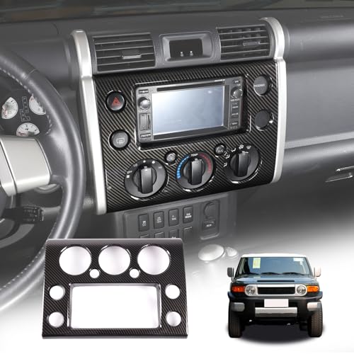 LLKUANG ABS Car Console GPS Navigation Trim Panel Cover for Toyota FJ Cruiser 2007-2021 Center Console Knob Button Control Frame Cover (ABS Carbon Fiber) - Image 1