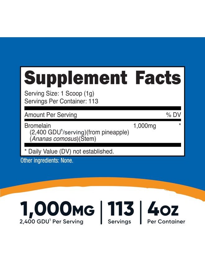 Nutricost مسحوق بروميلين 4 أونصات - غير معدّل وراثيًا، نباتي، خالي من الغلوتين - Image 2
