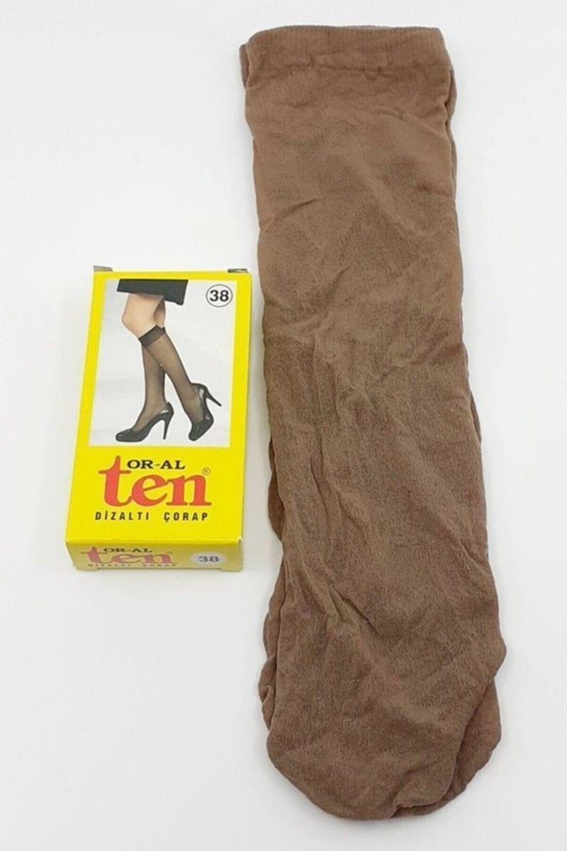 Oral 12 Pcs Bronze Color Micro 40 Knee High Socks 