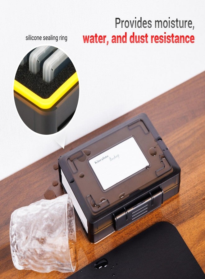 Kiorafoto Dual Protect Hard M.2 SSD Holder with 12 Individual Clear NVMe Cases for M.2 2280, 2260, 2242, 2230 SSDs - Water-Resistant & Shockproof with Label & Notepaper - Image 4