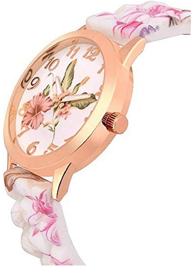 شوكنشوب - ساعة Shocknshop بحزام سيليكون مطبوع عليه زهور متعددة الألوان للنساء والفتيات - W52 - Image 1