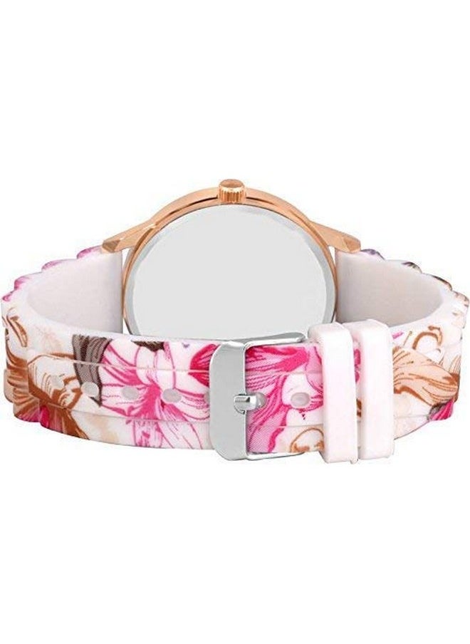 شوكنشوب - ساعة Shocknshop بحزام سيليكون مطبوع عليه زهور متعددة الألوان للنساء والفتيات - W52 - Image 1