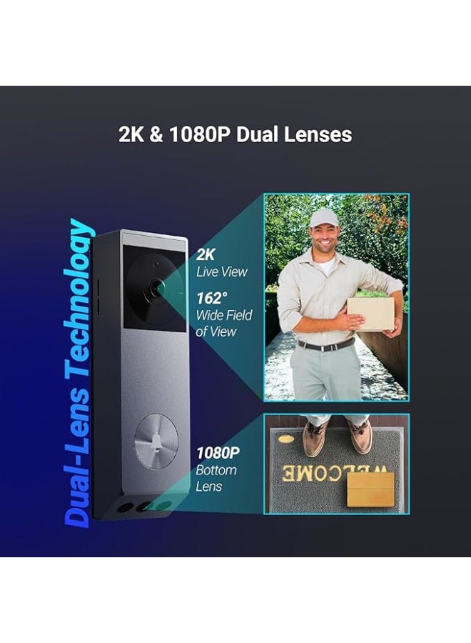 إيزفيز جرس باب لاسلكي بعدسة مزدوجة مع لوحة شمسية من اي زد في (EP3X) - Image 2