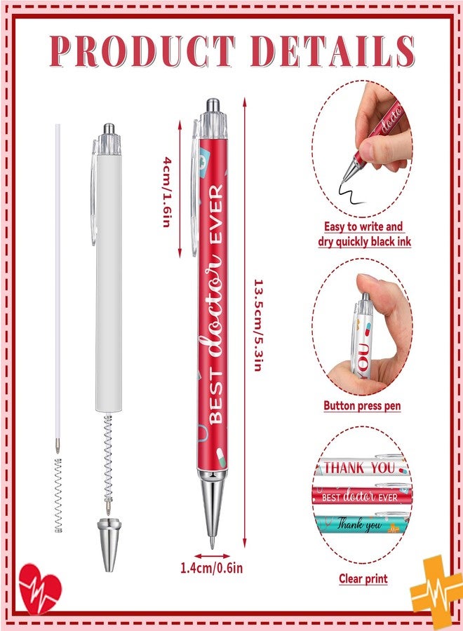 Engrowtic 50 Pcs Doctor Day Gifts Ballpoint Pen Thank You Appreciation Pens Gifts Bulk with Retractable Black Gel Ink Ballpoint for Doctor Day Medical Staff Women Coworkers Pharmacy Gift - Image 2
