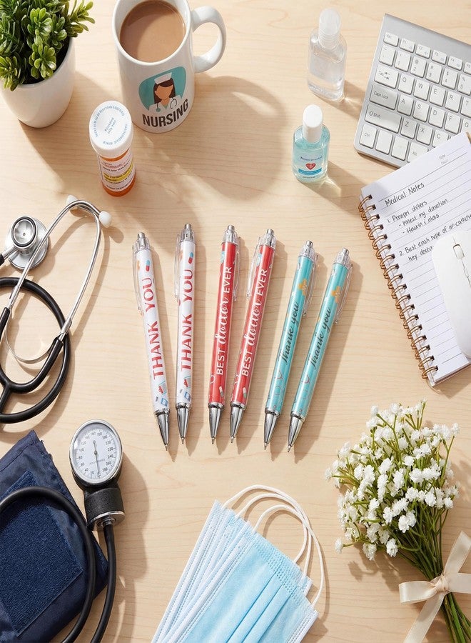 Engrowtic 50 Pcs Doctor Day Gifts Ballpoint Pen Thank You Appreciation Pens Gifts Bulk with Retractable Black Gel Ink Ballpoint for Doctor Day Medical Staff Women Coworkers Pharmacy Gift - Image 4