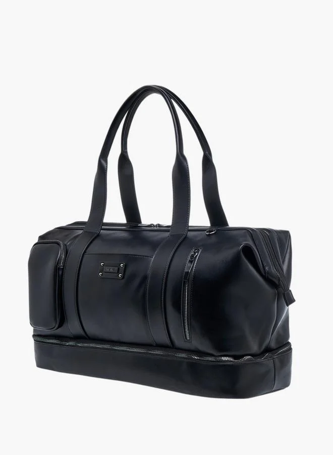 Wave Solid Duffle Bag with Zip Closure