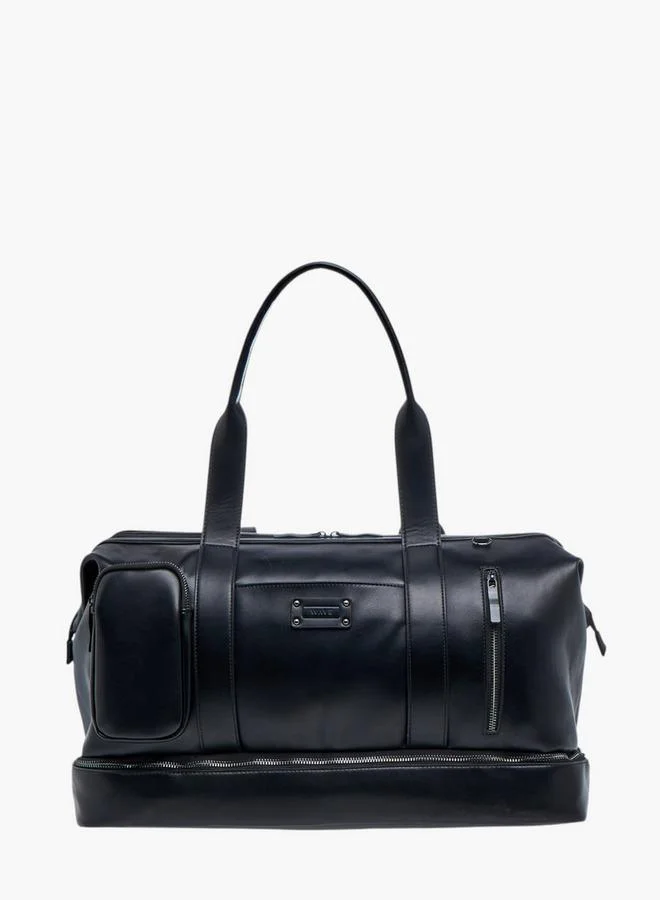 Wave Solid Duffle Bag with Zip Closure