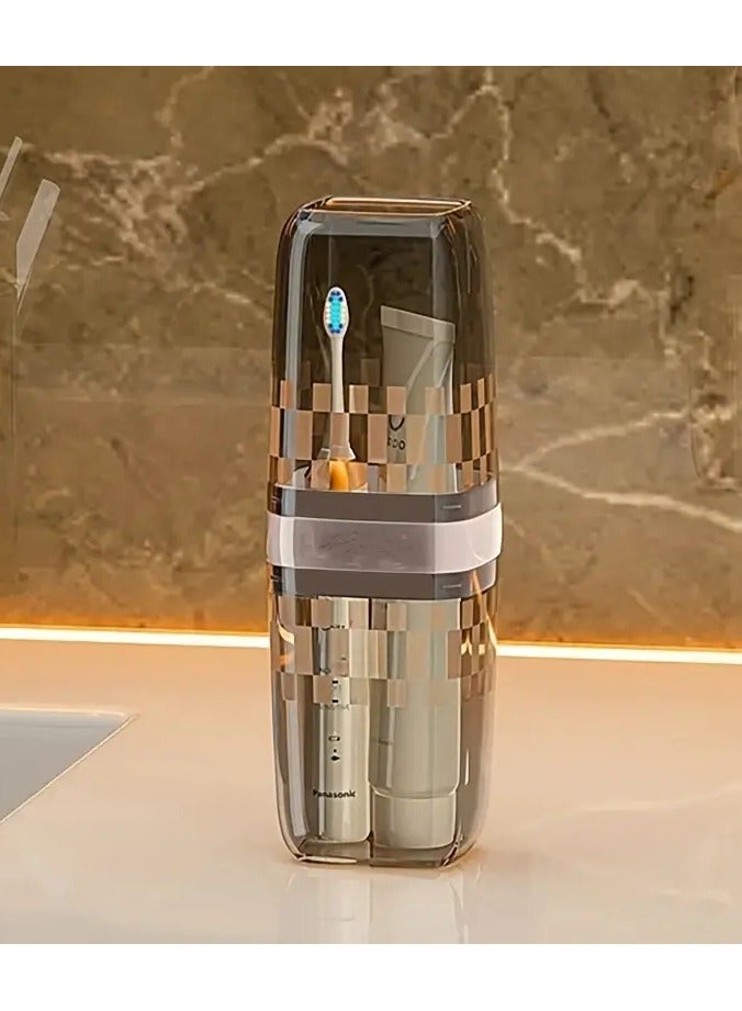 Goolsky 1pc Multifunctional Portable Travel Toothbrush Storage Container Box, Gargle Cup, Toothpaste Holder, Toothbrush Carrying Box, Toothbrush Travel Containers For Trip Home School Business Camping - Image 1