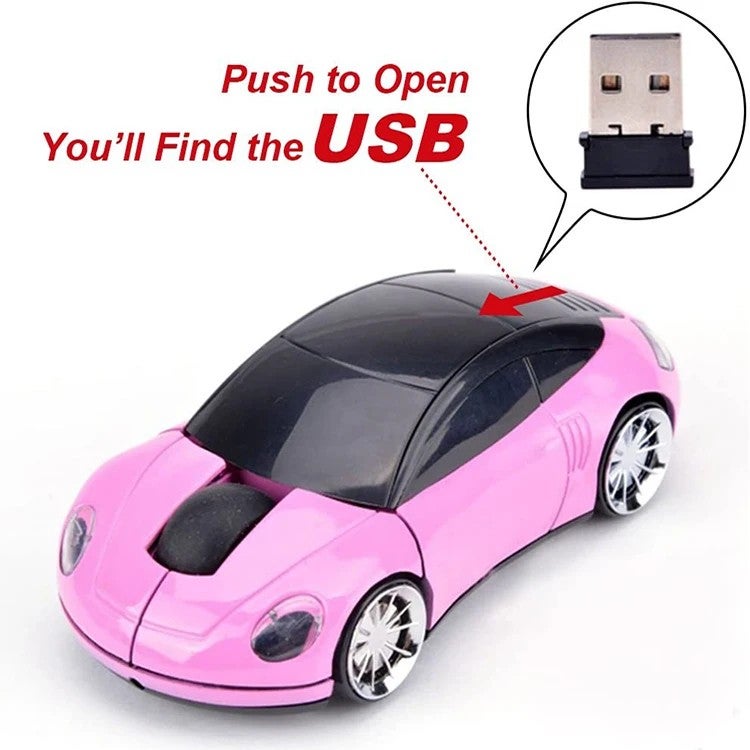 Y&D 2.4GHz 3D Car Shape Wireless Optical Mouse - Gaming Mouse with USB Receiver for PC Laptop - Image 3