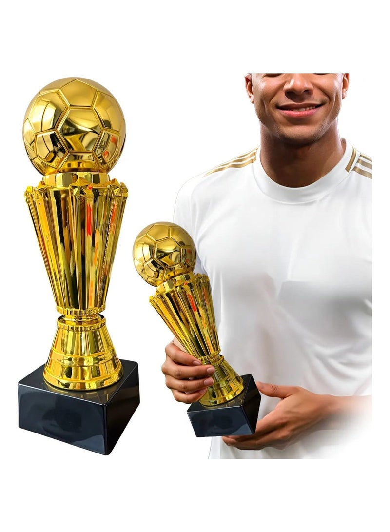 كأس كرة قدم ذهبي فاخر مع قاعدة سوداء - درع تكريمي للمسابقات والجوائز الرياضية - Image 1