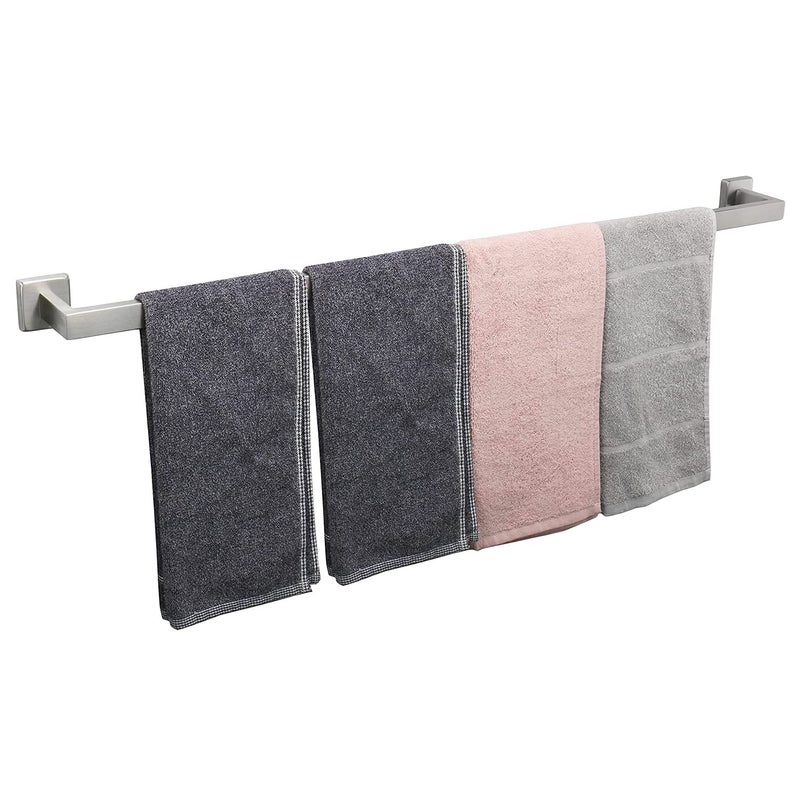 TocTen Bath Towel Rack  Square Base Thicken SUS304 Stainless Steel Towel Bar for Bathroom Bathroom Accessories Towel Rod Heavy Duty Wall Mounted Towel Holder Brushed Nickel 33