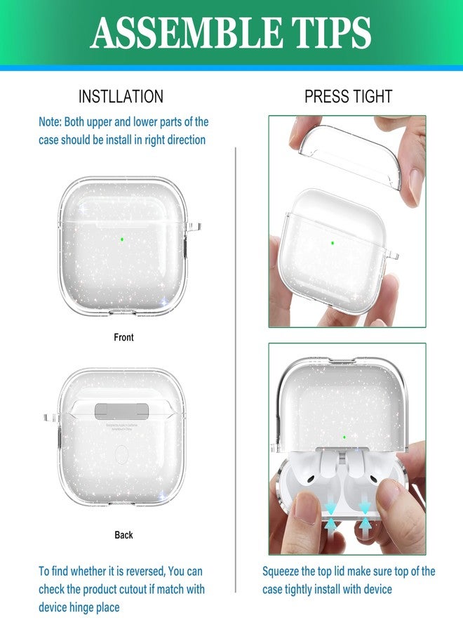 MHYALUDO غطاء حماية متوافق مع سماعات AirPods Pro من الجيل الثالث من MHYALUDO، غطاء حماية متوافق مع سماعات AirPods Pro 3 مع سلسلة مفاتيح، غطاء شفاف ناعم مقاوم للصدمات بمعايير عسكرية، شبكة - Image 4